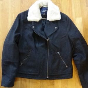 NWOT American Eagle Wool Moto Jacket XXL